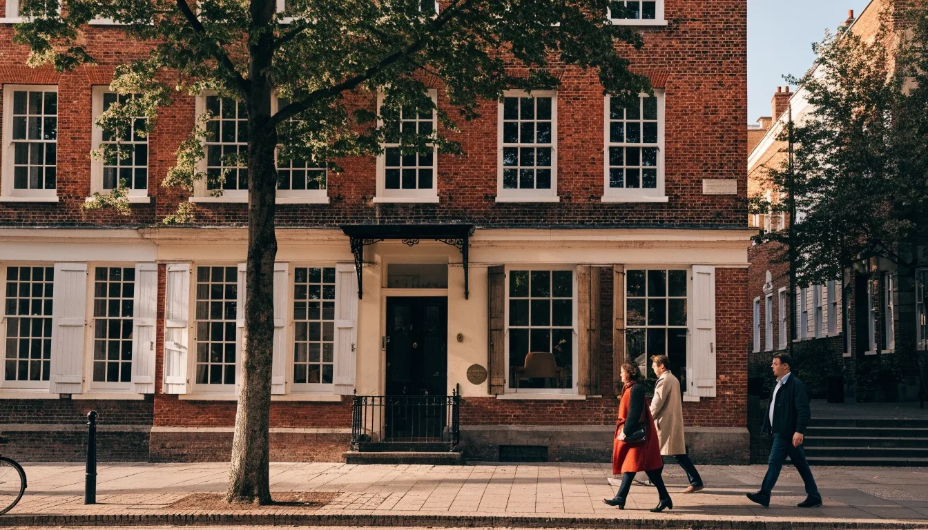 The Georgian townhouse language school on a quiet Bloomsbury square in London