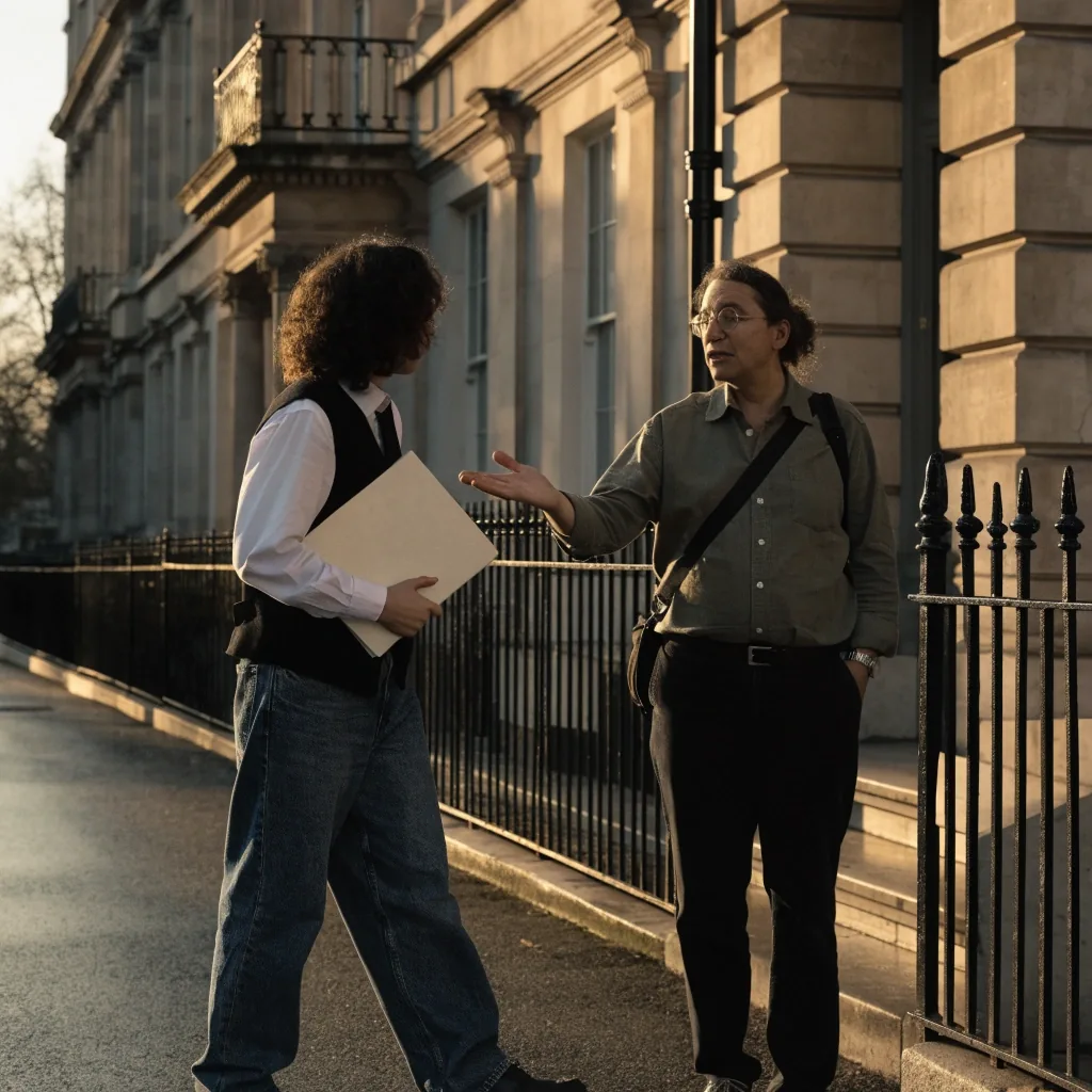 Georgian townhouse street in Bloomsbury, London, in soft late-afternoon light